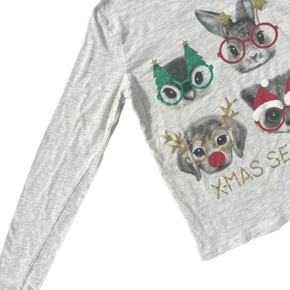H&M Girls 8-10 Long Sleeve Christmas  Tee Shirt - Picture 2 of 5